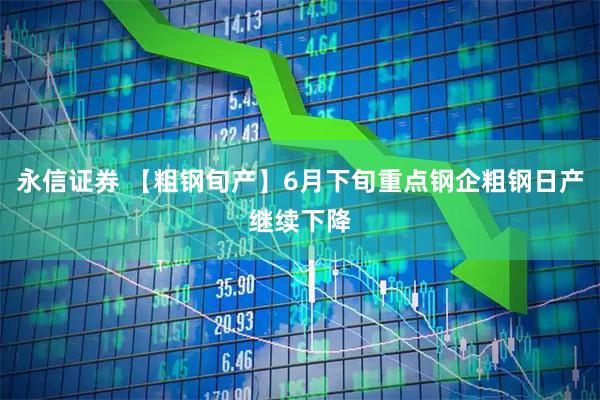 永信证券 【粗钢旬产】6月下旬重点钢企粗钢日产继续下降