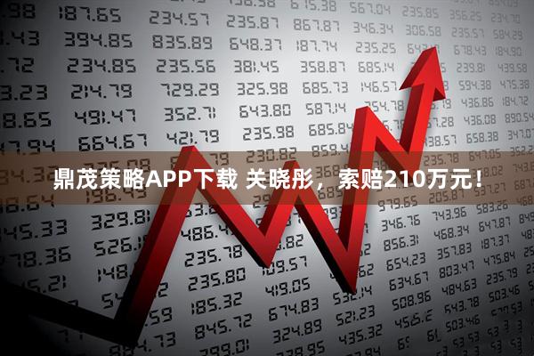 鼎茂策略APP下载 关晓彤，索赔210万元！